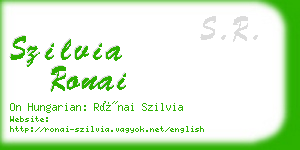 szilvia ronai business card